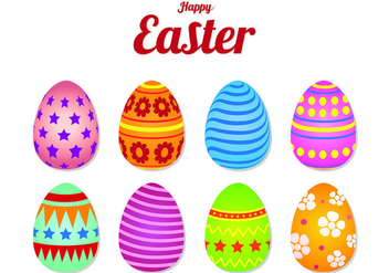 Icons Of Easter Eggs - vector gratuit #432293
